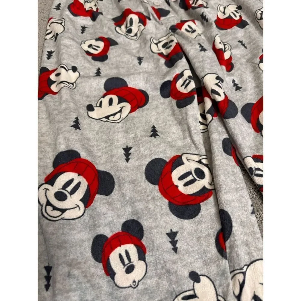 NWT Disney Mickey Mouse Christmas Winter Super Soft Pajama Bottoms Unisex Medium